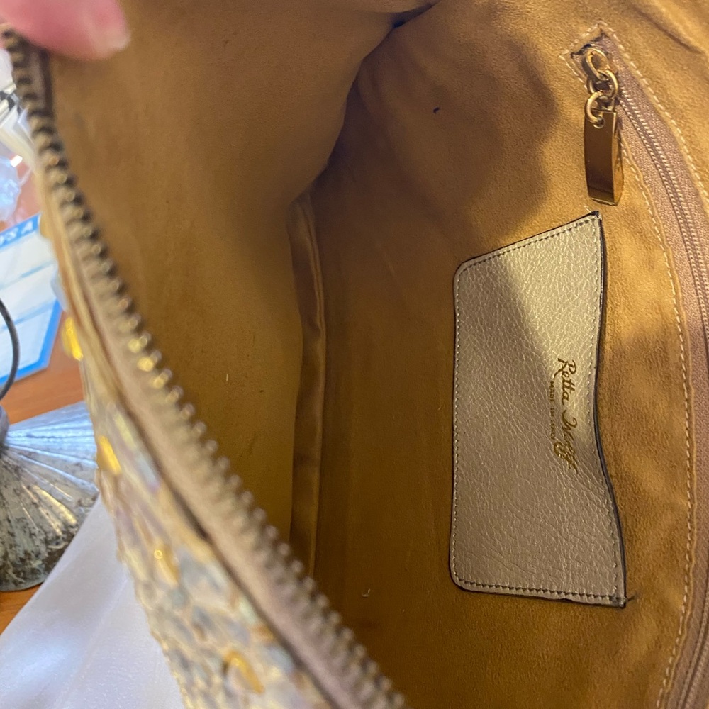 Iridescent Python Snakeskin Clutch Retta Wolff - image 5